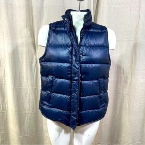 J. Crew Blue Shiny Puffer Vest